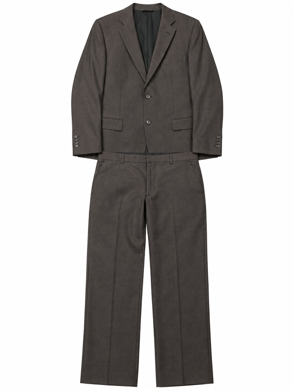 Banana Republic Men’s 44L 36x32 Charcoal Gray Brown Wool Blend 2 Piece Suit
